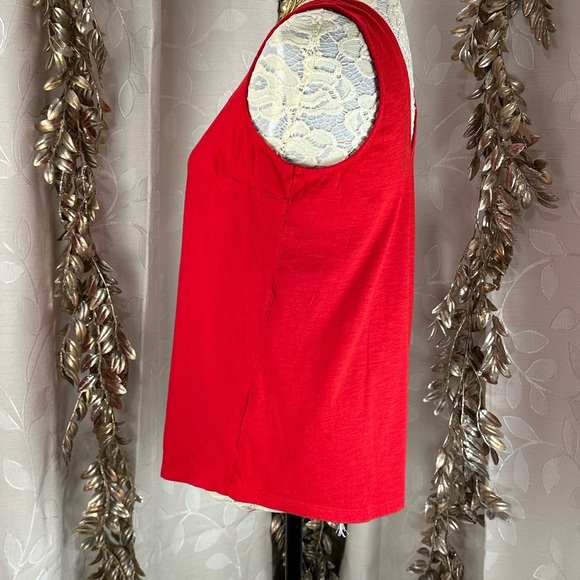 Maurices 24/7 Red Eyelet Trim Tank Top Medium Boho Chic - Picture 5 of 8